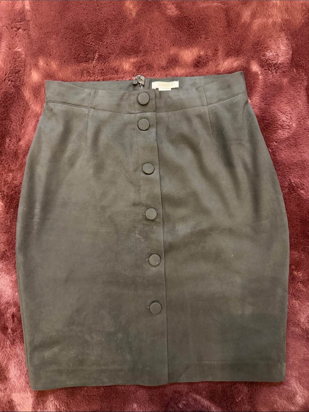 H&M Black Button-Front Pencil Skirt